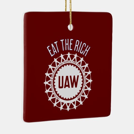 Eet de Rich UAW Strike Keramisch Ornament (Rechts)