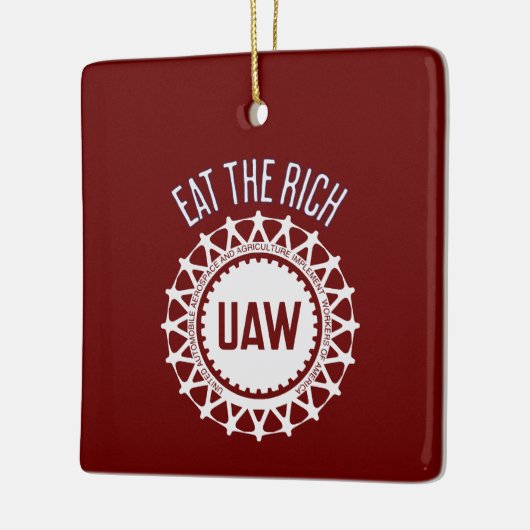 Eet de Rich UAW Strike Keramisch Ornament (Links)