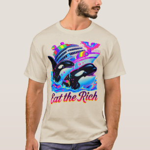 Eet De Rijk Walvis 90s Orca Walvis Dier Jacht T-Sh T-shirt