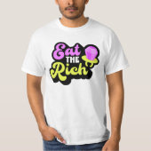 Eet de rijke 90's Diamond Ring Pop Funny Unisex T-shirt (Voorkant)