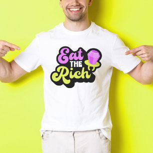 Eet de rijke 90's Diamond Ring Pop Funny Unisex T-shirt