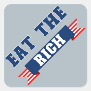 Eet de rijke anti-Trump oligarch VS Politiek Vierkante Sticker