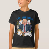 Eet de rijke Bernie Sanders Floral Cat Resist opni T-shirt (Voorkant)