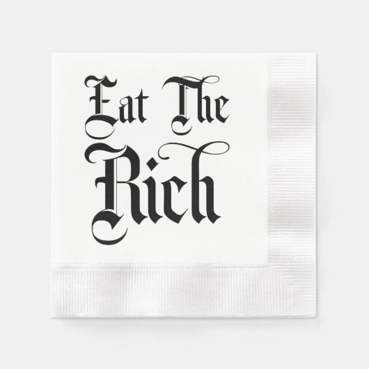 Eet de rijke grappige gemunt cocktail servet (Voorkant)