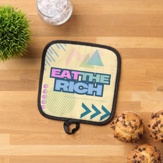 Eet de rijke jaren '90 stijl oven Mitt Pannenlap (Top down)