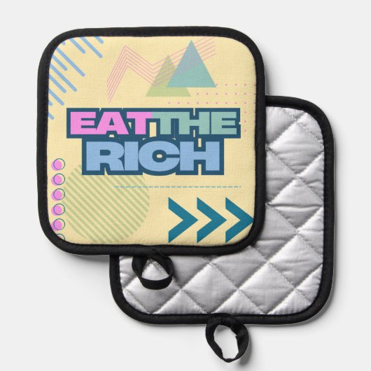 Eet de rijke jaren '90 stijl oven Mitt Pannenlap (Voorkant / Achterkant)