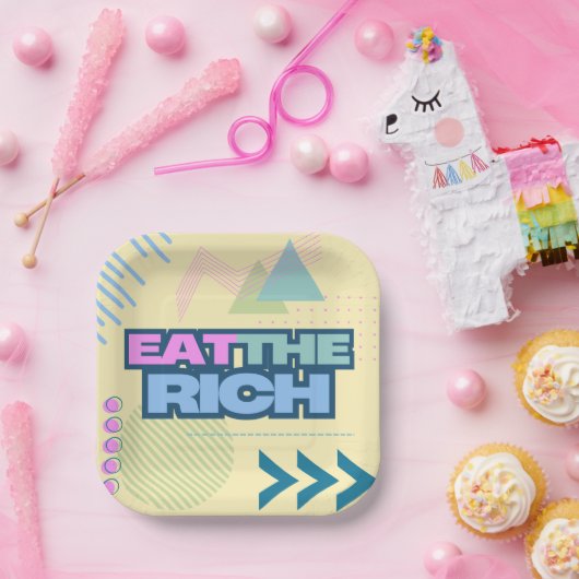 Eet de rijke jaren 90 Vibe Borden Papieren Bordje (Feest)