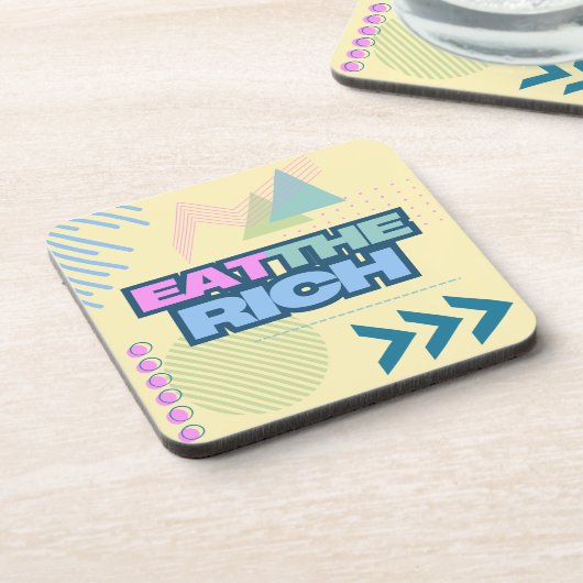 Eet de rijke jaren 90 Vibe Onderzetters (Linkerzijde)