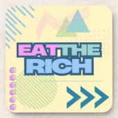 Eet de rijke jaren 90 Vibe Onderzetters (Voorkant)