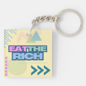 Eet de rijke jaren 90 Vibe Sleutelhanger (Achterkant)