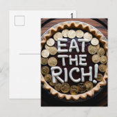 Eet de rijke taart met gouden munten briefkaart (Voorkant / Achterkant)