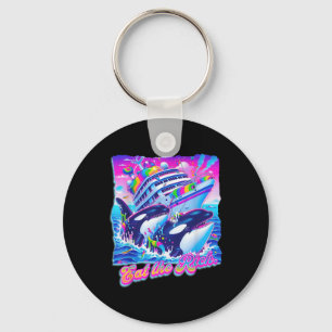 Eet de rijke walvis 90s Orca Funny Whale Animal Ya Sleutelhanger