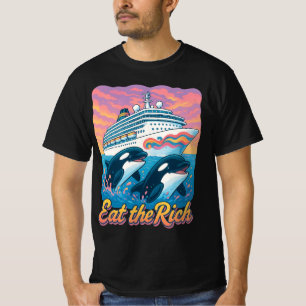 Eet De Rijke Walvis 90s Orka Walvis Dier Jacht T-shirt