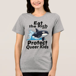 Eet de Rijken - Bescherm Queere kinderen Tri-Blend Shirt