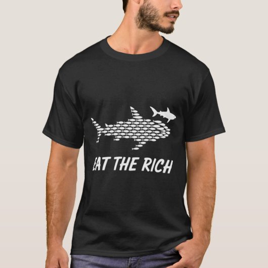 Eet de Rijken - Grappig Socialisme T-shirt (Voorkant)