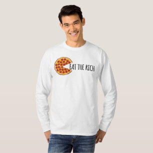 Eet de Rijken - Grappige Socialistische Pizza T-Sh T-shirt