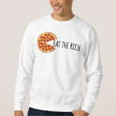 Eet de Rijken - Grappige Socialistische Pizza Trui (Voorkant)