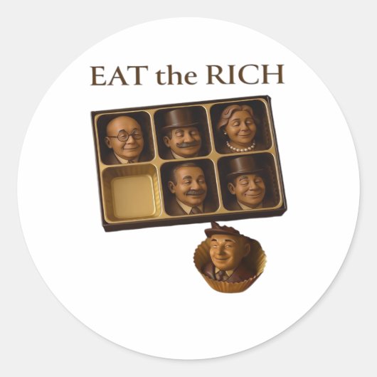 Eet De Rijken Klassieker Ronde Sticker (Voorkant)