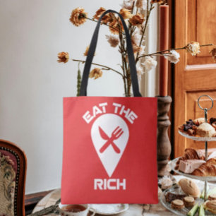 Eet de rijken - protestmacht Canvas tas