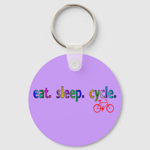 Eet de slaapcyclus Bicycle Rider Gifts Sleutelhanger