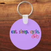 Eet de slaapcyclus Bicycle Rider Gifts Sleutelhanger (Voorkant)