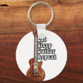 Eet de slaapgitaar herhalen. kleurrijk sleutelhanger (Voorkant)