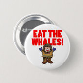 Eet de walvissen ronde button 5,7 cm (Voorkant /achterkant)