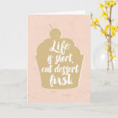 Eet dessert eerste Wenskaart Kaart (Gele Bloem)