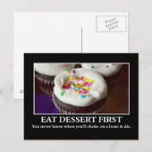 Eet dessert voor je stikt en sterft briefkaart (Voorkant / Achterkant)