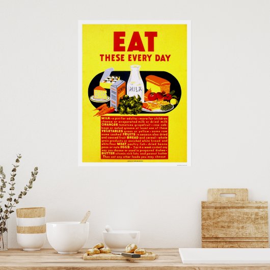 Eet deze Elke Dag 1942 WPA Poster (Keuken)
