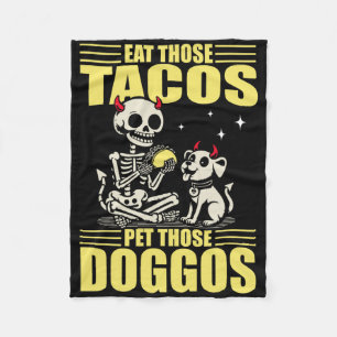 Eet die taco's Huisdier die honden Cinco de Mayo h Fleece Deken