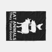 Eet dieren grappig BBQ grillen Fleece Deken (Voorkant (Horizontaal))