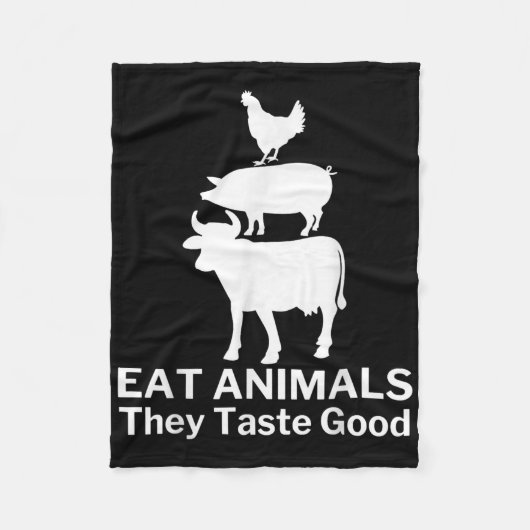 Eet dieren grappig BBQ grillen Fleece Deken (Voorkant)