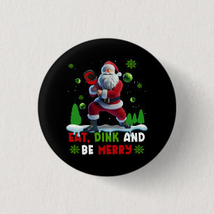 Eet Dink Be Merry Sinterklaas Pickleball Kerstmis Ronde Button 3,2 Cm