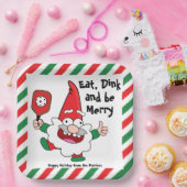 Eet-, dink- en prettige kerstkeukenpapier papieren bordje (Feest)