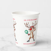 Eet Dink en wees vrolijk, Christmas pickleball Papieren Bekers (Achterkant)