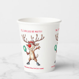 Eet Dink en wees vrolijk, Christmas pickleball Papieren Bekers