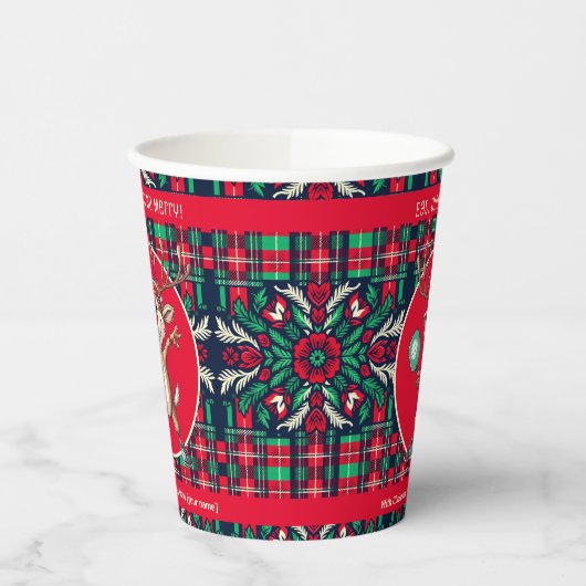 Eet Dink en wees vrolijk, Christmas pickleball Papieren Bekers (Links)