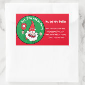 Eet, dink en wees vrolijk kerstbal rechthoekige sticker (Tas)