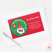Eet, dink en wees vrolijk kerstbal rechthoekige sticker (Envelop)