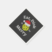 Eet Dink en wees vrolijk Pickleball Kerstmis Servet (Hoek)