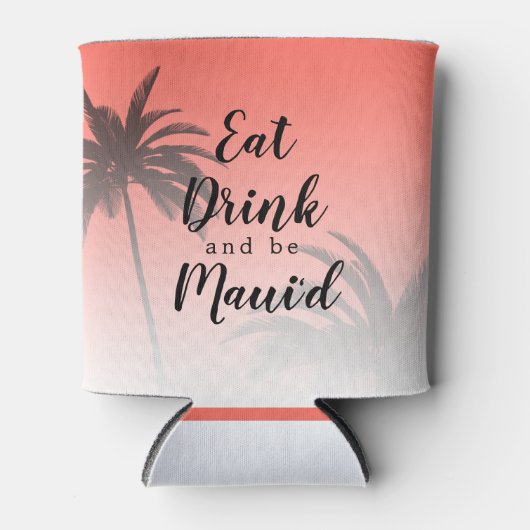 Eet Dink Wees Mauid Monogram Tropsiche Strand Brui Blikjeskoeler (Voorkant)