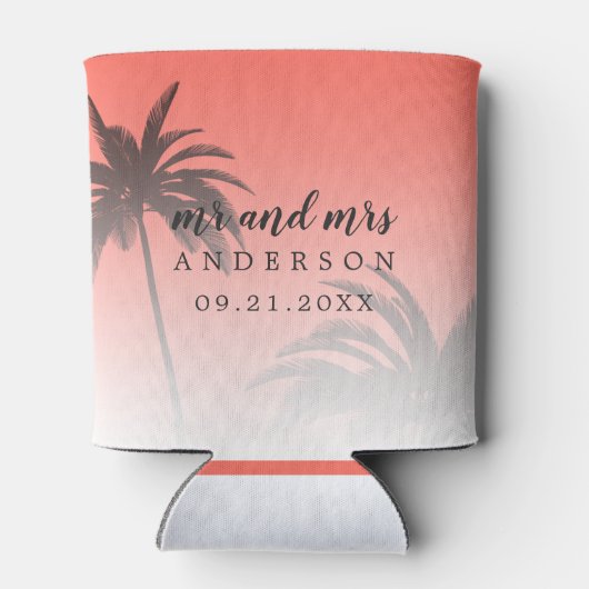 Eet Dink Wees Mauid Monogram Tropsiche Strand Brui Blikjeskoeler (Achterkant)