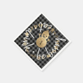 Eet Drink Be Berry Sneeuwman Kerst Buffel Grijs Servet (Hoek)