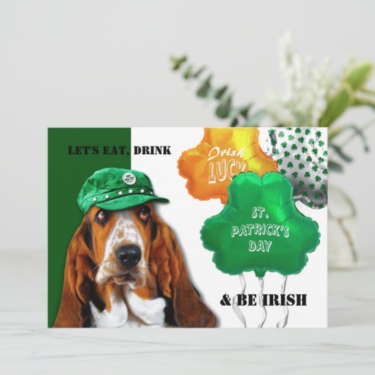 Eet, Drink & BE Irish St. Patrick's Day Party Kaart (Staand voorkant)