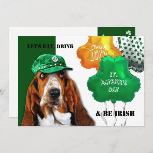 Eet, Drink & BE Irish St. Patrick's Day Party Kaart (Voorkant / Achterkant)