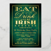 Eet, Drink & BE Irish St. Patrick's Day Party Real Folie Uitnodiging (Voorkant)