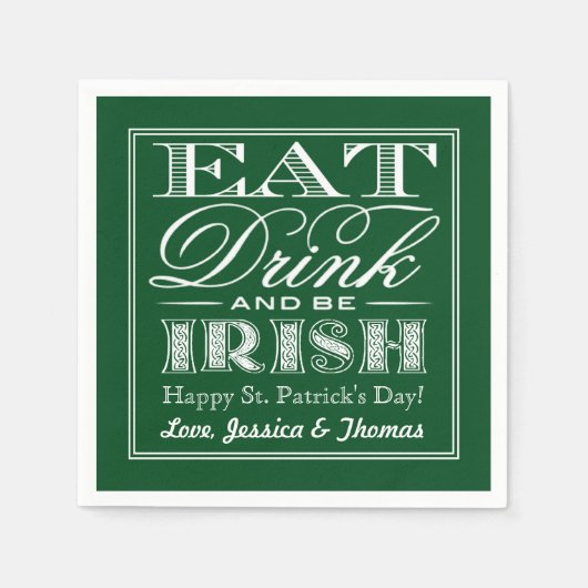 Eet, Drink & BE Irish St. Patrick's Day Servetten (Voorkant)