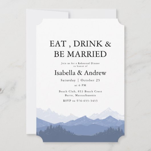 Eet Drink & Be Married Mountain Repetisal Diner Kaart (Voorkant)