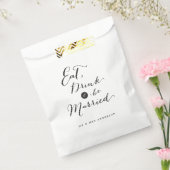 Eet Drink & Be Married Script Kalligrafie Bruiloft Bedankzakje (Gezegeld)